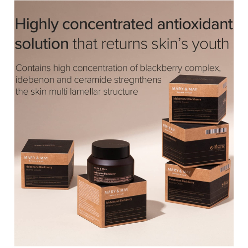 Mary & May - Crema viso intensiva Idebenone + Blackberry complex intensive total care