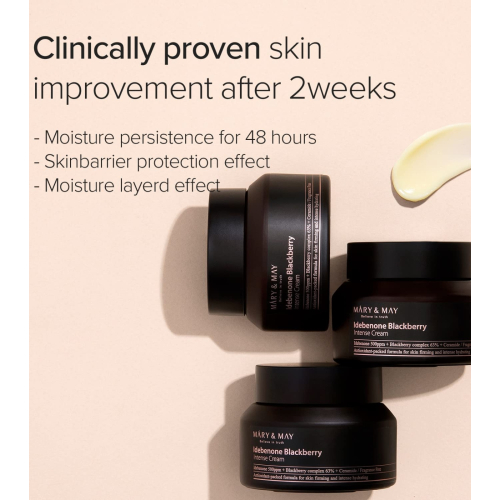 Mary & May - Crema viso intensiva Idebenone + Blackberry complex intensive total care