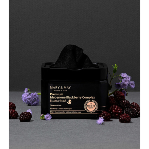 Mary & May - Maschera Premium Idebenone Blackberry Complex Essence - 20ea