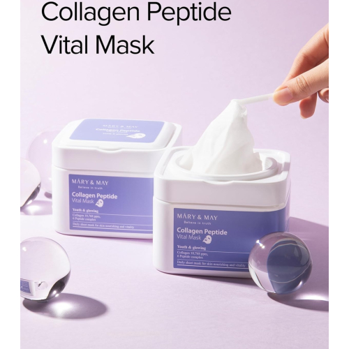 Mary & May - Maschera ringiovanente con collagene e peptidi - 30ea