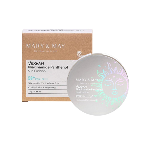 Mary & May - Crema solare Cushion SPF50+ PA++++ Niacinamide Panthenol