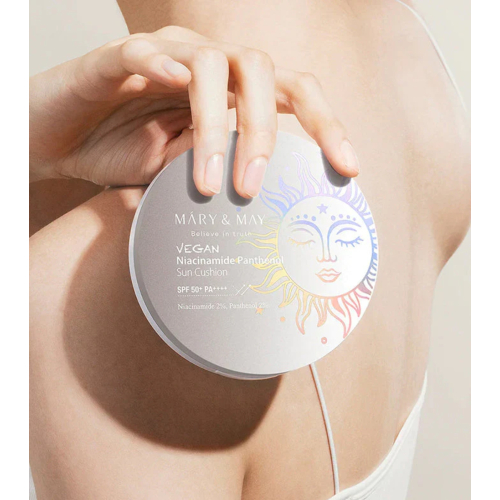 Mary & May - Crema solare Cushion SPF50+ PA++++ Niacinamide Panthenol