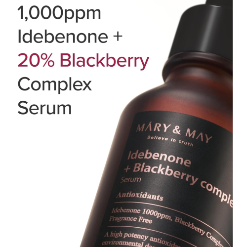 Mary & May - Siero viso anti-età Idebenone + Blackberry Complex