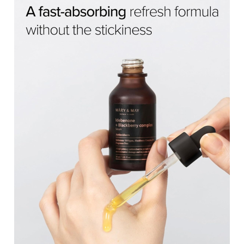 Mary & May - Siero viso anti-età Idebenone + Blackberry Complex