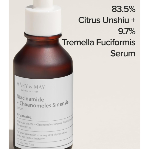 Mary & May - Siero viso illuminante Niacinamide + Chaenomeles Sinensis