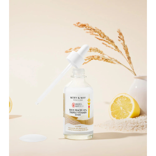 Mary & May - Siero viso illuminante Rice niacin 10% Triple Vitamin Serum