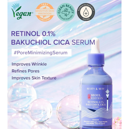 Mary & May - Siero viso Retinol 0.1% Bakuchiol CICA