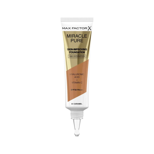 Max Factor - Base per trucco idratante 24 ore SPF30 Miracle Pure - 85: Caramel
