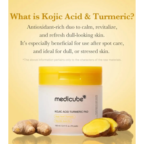 Medicube - *Kojic Acid* - Fazzoletti illuminanti con acido kójico e curcuma - 70pads