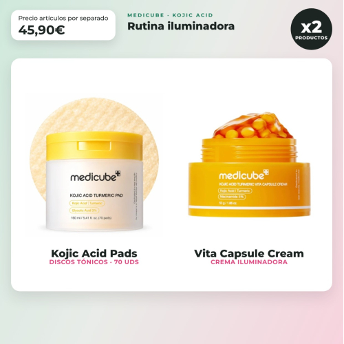 Medicube - Acido Kojico - Routine illuminante (dischi + crema)