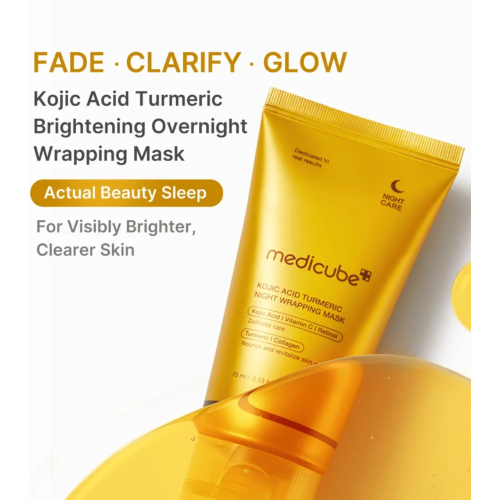 Medicube - Maschera facciale notturna illuminante Kojic Acid Turmeric