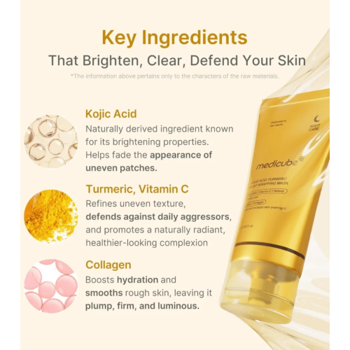 Medicube - Maschera facciale notturna illuminante Kojic Acid Turmeric