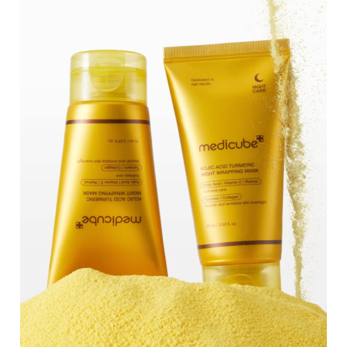 Medicube - Maschera facciale notturna illuminante Kojic Acid Turmeric