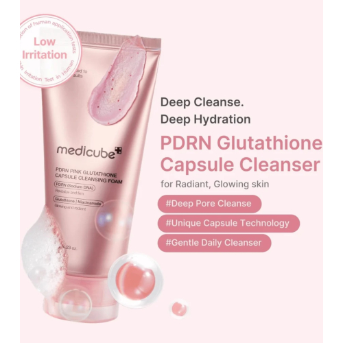 Medicube - *PDRN Pink* - Detergente viso Glutathione Capsule Foam