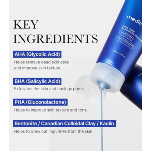 Medicube - *Zero Pore* - Maschera con AHA, BHA e PHA Blackhead Mud Mask