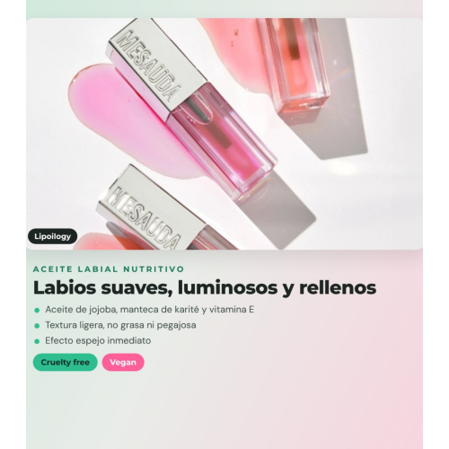 Mesauda - Pack duo olio labiale Lipoilogy - 102: Pink Elixir + 103: Ruby Fusion