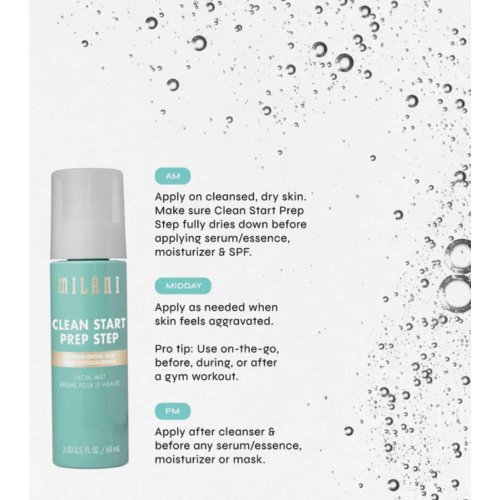 Milani - Spray idratante per il viso Clean Start Prep Step