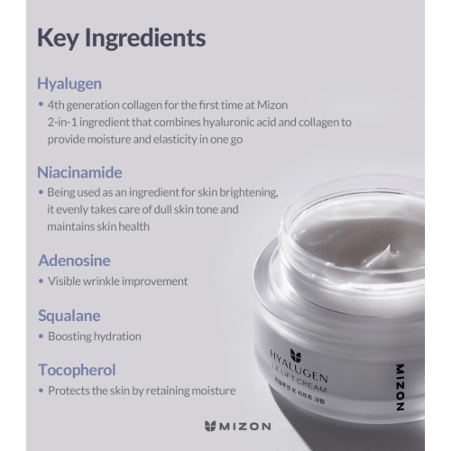 Mizon - *Hyalugen* - Crema viso rassodante Le Lift Cream