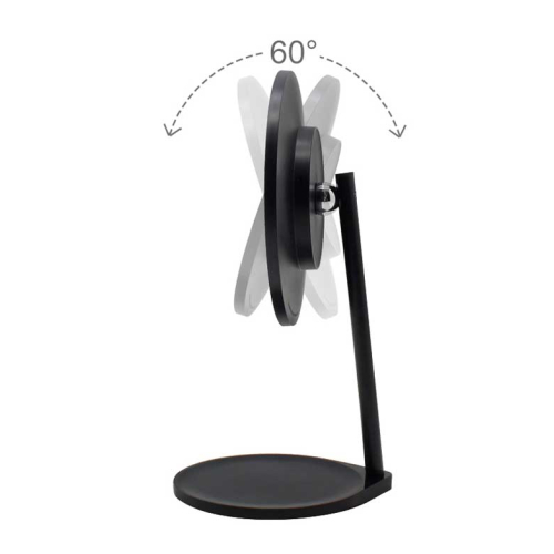 MQBeauty - Specchio da tavolo nero ricaricabile con illuminazione LED regolabile