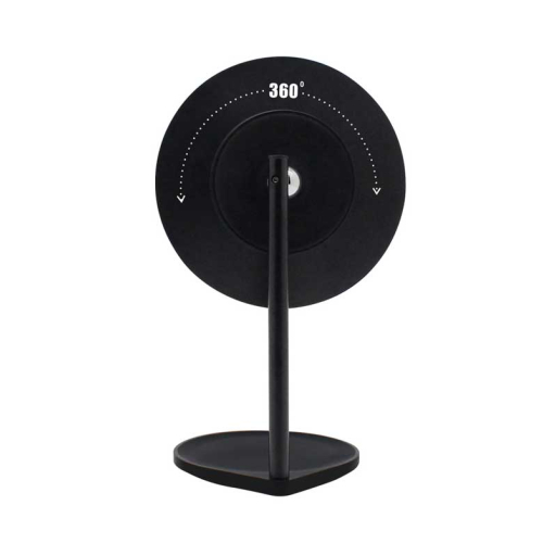 MQBeauty - Specchio da tavolo nero ricaricabile con illuminazione LED regolabile