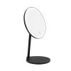 MQBeauty - Specchio da tavolo nero ricaricabile con illuminazione LED regolabile