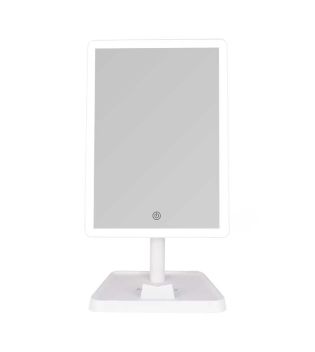 MQBeauty - Specchio cosmetico ricaricabile con illuminazione a LED dimmerabile - Bianco
