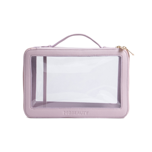 MQBeauty - Beauty case trasparente con due scomparti - Lavanda