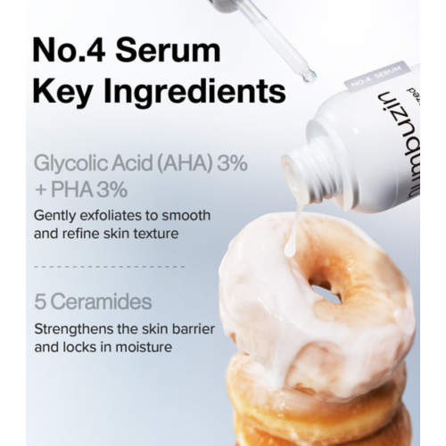 Numbuzin - Siero esfoliante in fiale No.4 ceramidas y AHA Glazed Skin Prep - 10ea