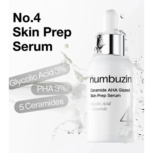 Numbuzin - Siero esfoliante n. 4 con ceramidi e AHA Glazed Skin Prep