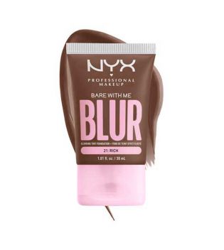 Nyx Professional Makeup - Fondotinta Blurring Bare With Me Blur Skin Tint - 21: Rich
