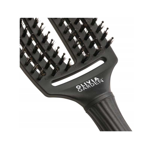 Olivia Garden - Spazzola per capelli Fingerbrush Combo Medium - Full Black Medium