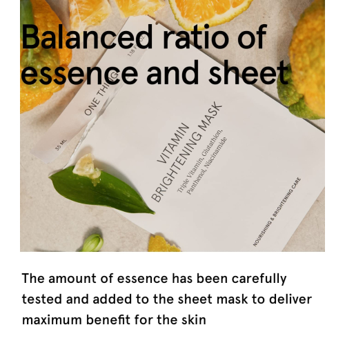 One Thing - Maschera viso illuminante vitaminica