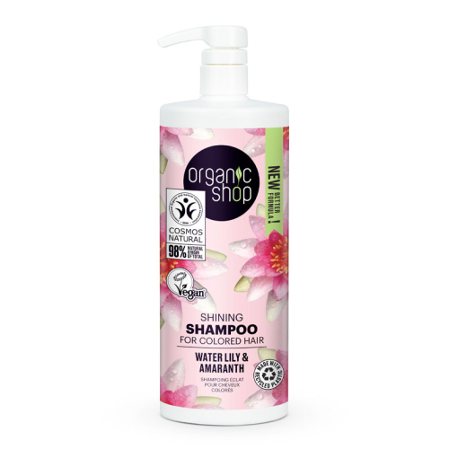 Organic Shop - Shampoo setoso brillante per capelli colorati 1000ml - Ninfea e Amaranto