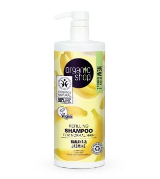 Organic Shop - Shampoo rimpolpante per capelli normali 1000ml - Banana e Gelsomino