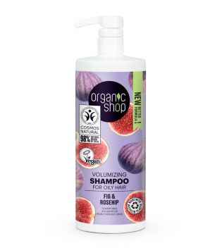 Organic Shop - Shampoo volumizzante per capelli grassi 1000ml - Fico e Rosa canina