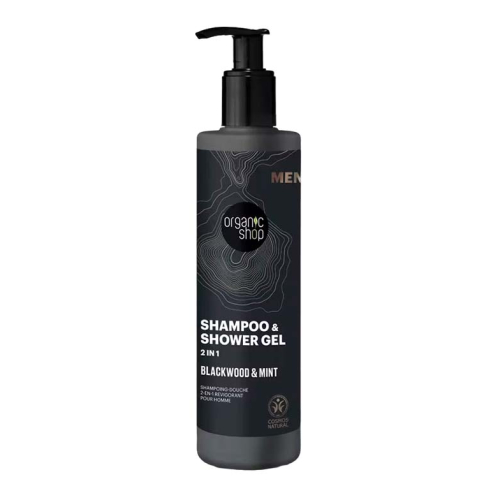 Organic Shop - Shampoo e gel doccia 2 in 1 per uomo - Corteccia di quercia e menta
