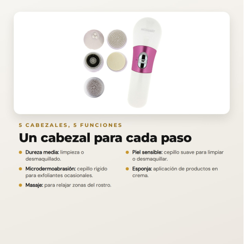 Pack NEXA Lite di MQBeauty – Sistema di Pulizia Facciale a Vibrazione + 5 Testine di Ricambio (10 Testine in Totale)