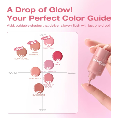 Peripera - Blush liquido Syrupy Tok Cheek - 001: Light Peach