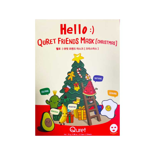Quret - Set di mascherine per il viso Hello Friends Christmas