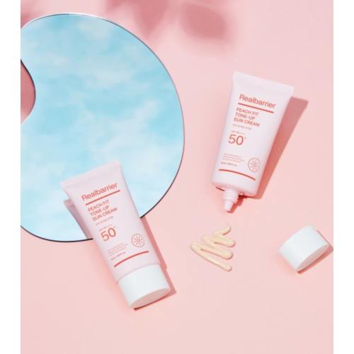 Real Barrier - Protezione solare Peach Fit Tone-up SPF 50 PA++++