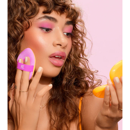 Real Techniques - Piumino da cipria multiuso double-face Miracle 2 in 1 + custodia da viaggio