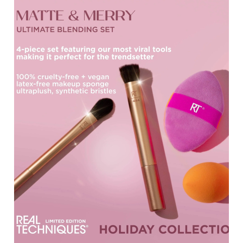 Real Techniques - *Holidays 24* - Set pennello + spugnetta Matte & Merry