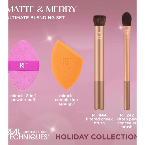 Real Techniques - *Holidays 24* - Set pennello + spugnetta Matte & Merry