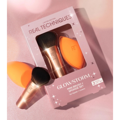 Real Techniques - *Holidays 24* - Set mini pennello + spugna Glowstorm