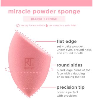 Real Techniques - Confezione di spugnette per trucco Miracle Powder per ciprie