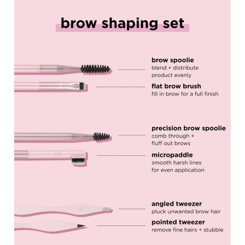 Real Techniques - Set di 3 pennelli per sopracciglia Brow Shaping