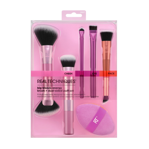 Real Techniques - Set di pennelli per occhi e viso Big Blends Energy