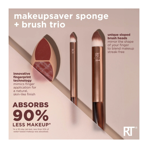 Real Techniques - Set spugne per trucco Makeupsaver + Duo pennelli per il viso