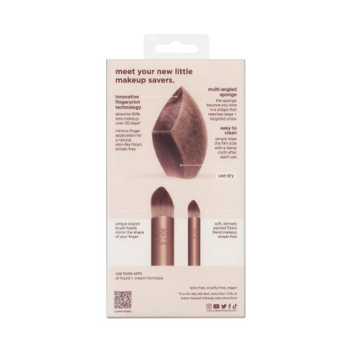 Real Techniques - Set spugne per trucco Makeupsaver + Duo pennelli per il viso