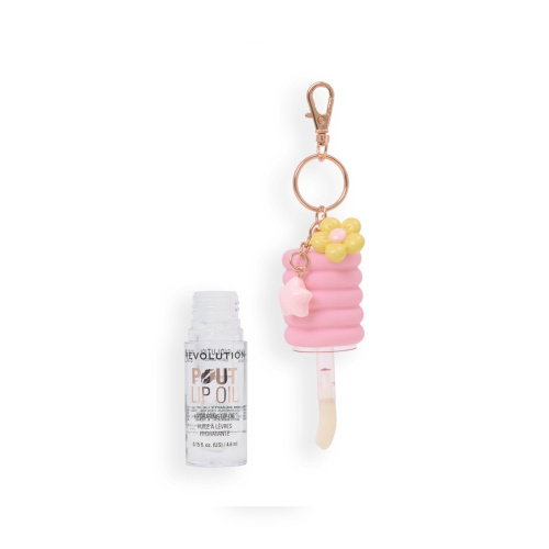 Makeup Revolution - Olio per labbra Pout Lip Charm - Lychee Clear Pink